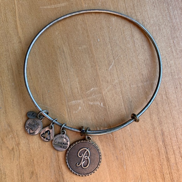 Alex & Ani “B” Initial Charm Silver Bracelet - Picture 1 of 3